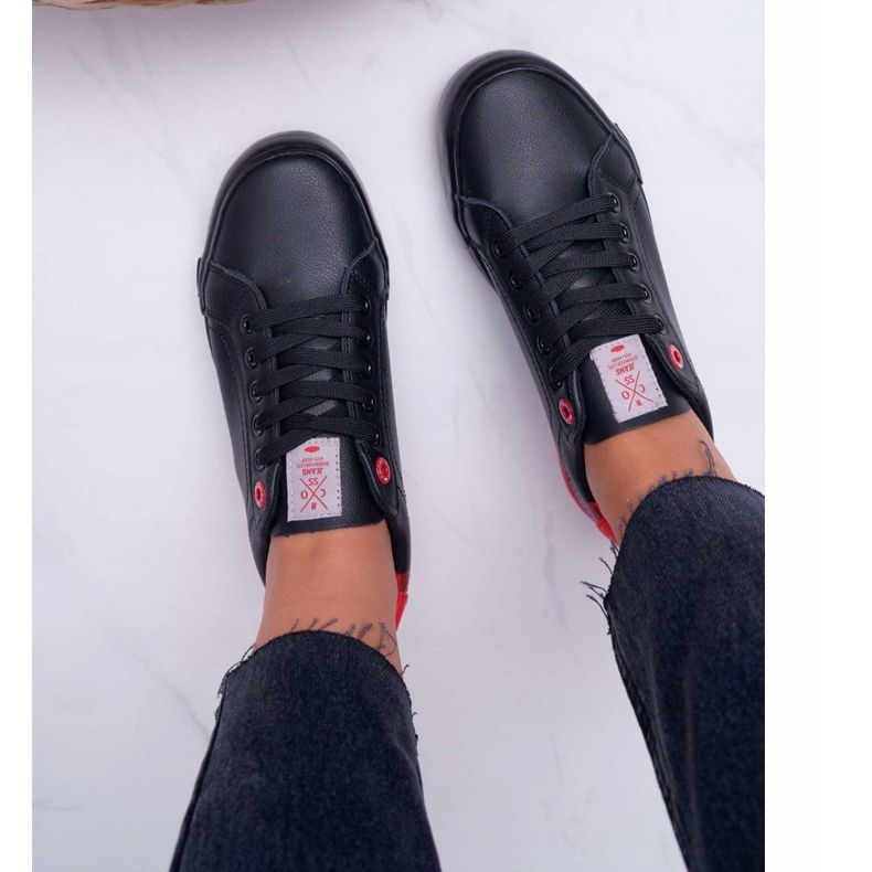 Sneakers Donna Cross Jeans Nere EE2R4019C nero rosso 2