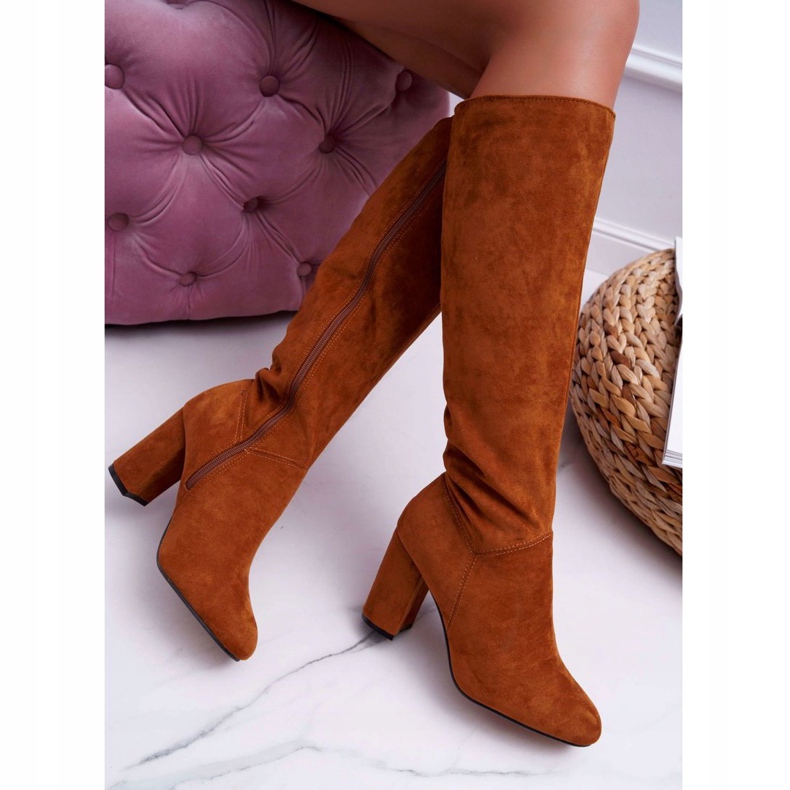 BUGO Stivali Da Donna Con Tacco Al Ginocchio Camel Mercure marrone 2