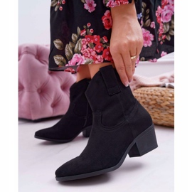 BUGO Stivali da donna con tacco piatto Stivali da cowboy Nero Telifa 1