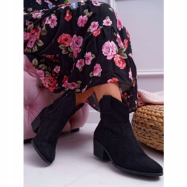 BUGO Stivali da donna con tacco piatto Stivali da cowboy Nero Telifa 2