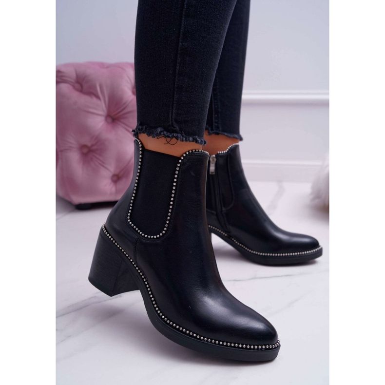POPA Stivali Da Donna Con Tacco Alto Con Strass Nero Rhythmic 1