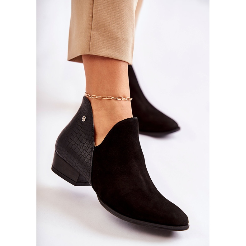 Stivali piatti da donna Maciejka Pelle Nero 04091-62 / 00-5 1