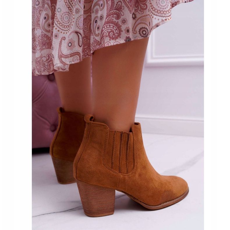 FRID Stivali da donna con tacco alto in camoscio cammello Gomen marrone 2