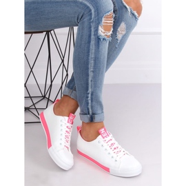 Sneakers donna bianche e rosa A88-23 Fushia bianca 2