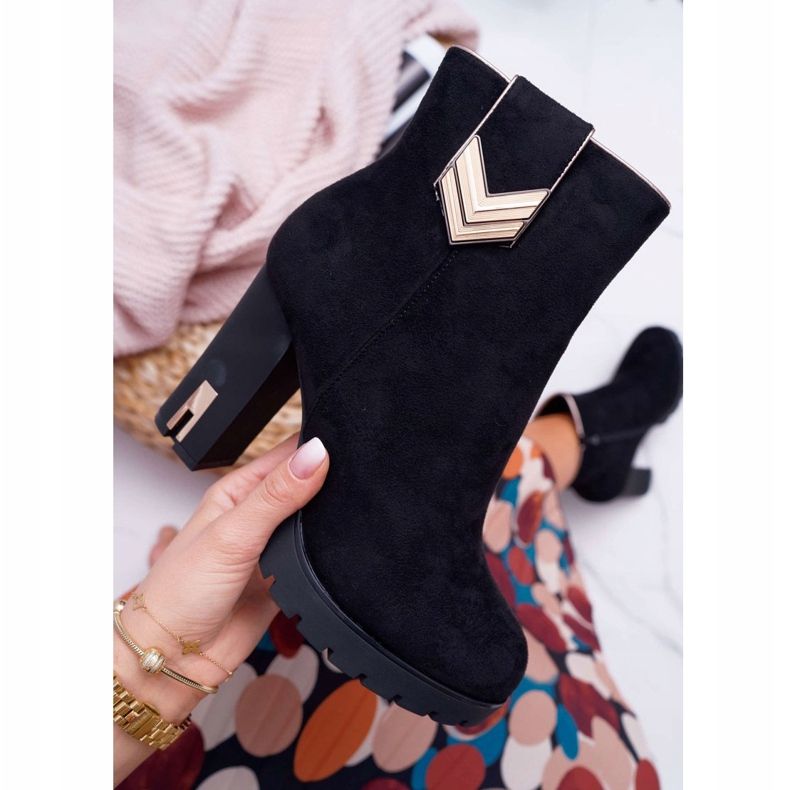 FE1 Stivali da donna con tacco Warm Suede M319 Black Midway nero 1