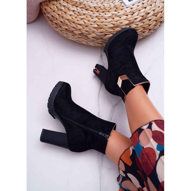 FE1 Stivali da donna con tacco Warm Suede M319 Black Midway nero 2
