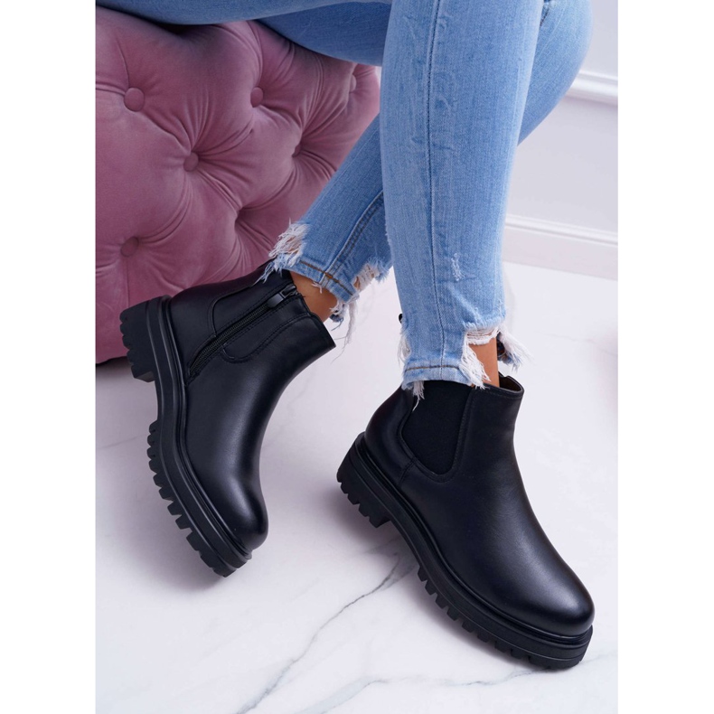 SEA Stivali Da Donna Con Tacco Piatto Warm Black Orion nero 2