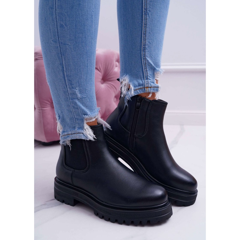 SEA Stivali Da Donna Con Tacco Piatto Warm Black Orion nero 1