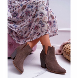 Stivali Donna Tacco Alto Primavera Pelle Scamosciata Cappuccino Scuro Nicole 2430 marrone 1