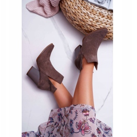 Stivali Donna Tacco Alto Primavera Pelle Scamosciata Cappuccino Scuro Nicole 2430 marrone 2