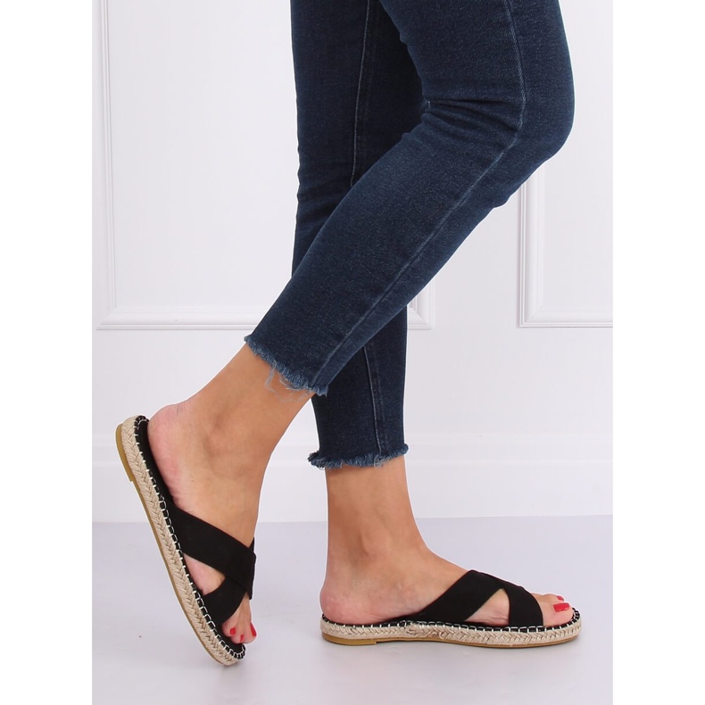 Pantofole espadrillas nere 499-35 Nero 2