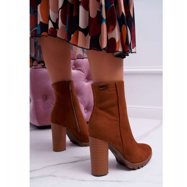 EVE Stivali da donna con tacco Suede Camel Cadillac marrone 2