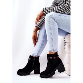 SEA Stivali Donna Con Tacco Con Cristalli Nero Macbeth 1