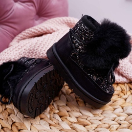 FRROCK Stivali Da Neve Per Bambini Con Pelliccia Minnie Nero 1
