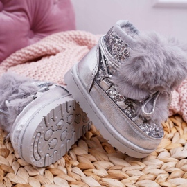 FRROCK Stivali Da Neve Per Bambini Con Pelliccia Argento Minnie grigio 1