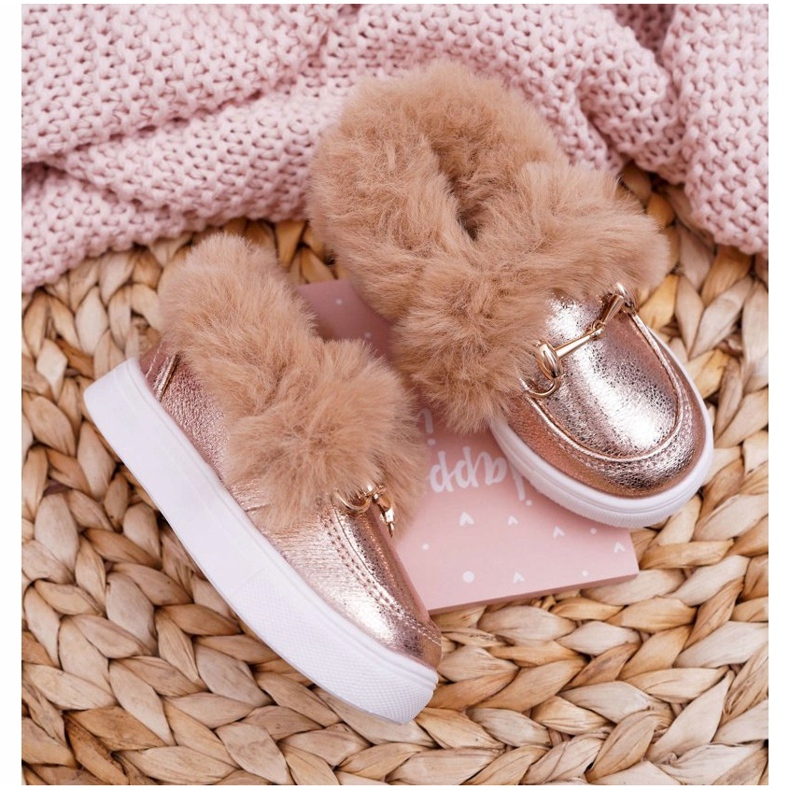 Sneakers Bambini Con Pelliccia Warm Champagne Grendy d'oro 2
