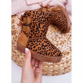 FRROCK Stivali Da Neve Per Bambini Con Pelliccia Leopardata Fiona marrone 1