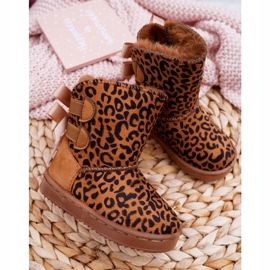 FRROCK Stivali Da Neve Per Bambini Con Pelliccia Leopardata Fiona marrone 2