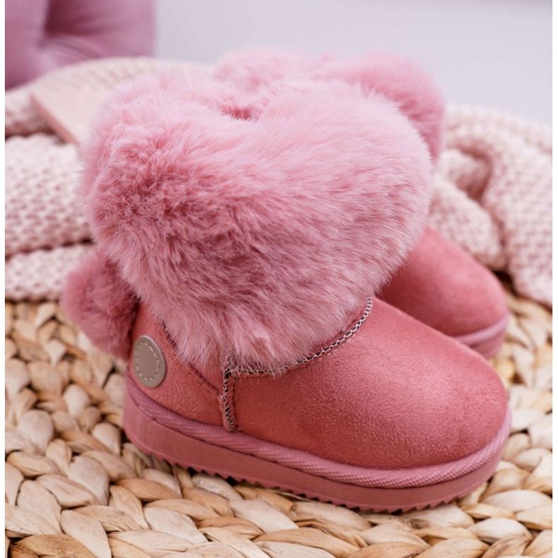 FRROCK Stivali da neve per bambini con pelliccia Kiks rosa 2