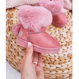 FRROCK Stivali da neve per bambini con pelliccia Kiks rosa 1