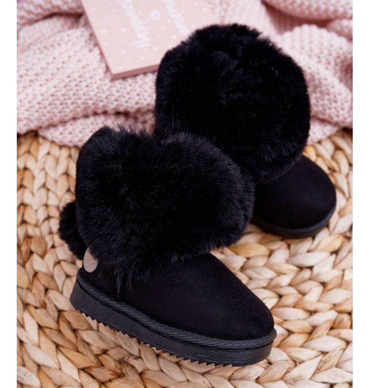 FRROCK Stivali da neve per bambini con pelliccia Kiks neri nero 2