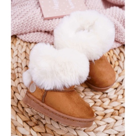 FRROCK Stivali da neve per bambini con pelliccia di cammello Kiks marrone 2