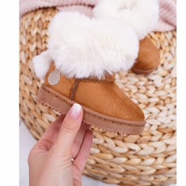 FRROCK Stivali da neve per bambini con pelliccia di cammello Kiks marrone 1