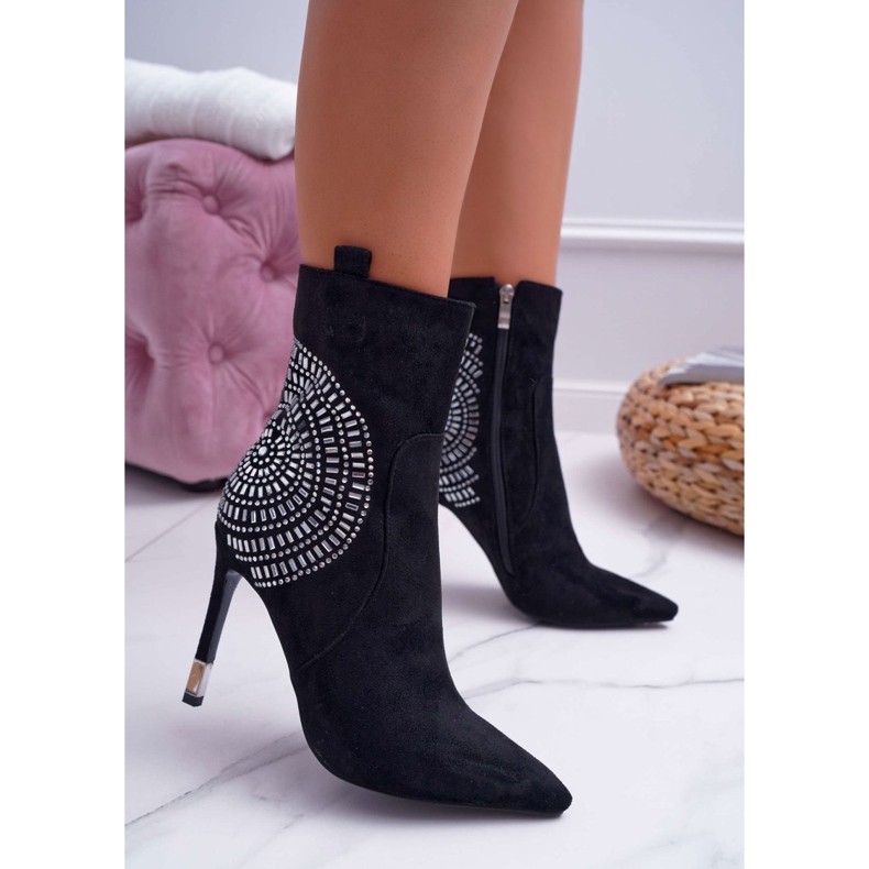 HAN Stivali da donna con tacco alto neri alla moda nero 2