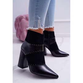 SEA Stivali Da Donna Con Tacco Alto Con Rivetti In Spitz RB21P Nero Yango 1