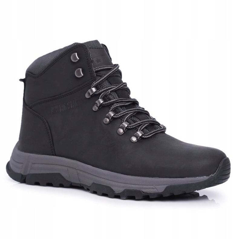 Scarpe da uomo in pelle Trekker Big Star Black EE174201 nero 1