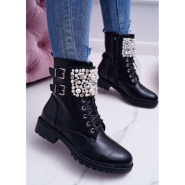 FRID Stivali da donna con tacco piatto Military Black Bemmer nero 2