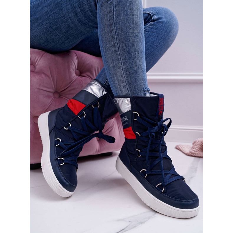 Stivali Da Neve Da Donna Con Pelliccia Big Star Blu Navy EE274657 2