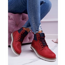 Stivali da donna Trappers Big Star Pelle Bordeaux EE274006 rosso 2