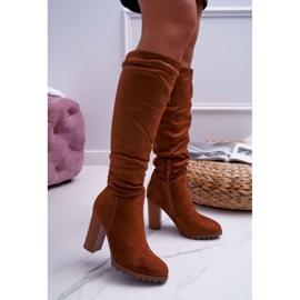 EVE Stivali Donna Con Tacco Camoscio Cammello Marion marrone 2