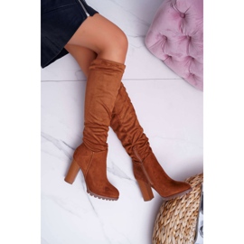 EVE Stivali Donna Con Tacco Camoscio Cammello Marion marrone 1