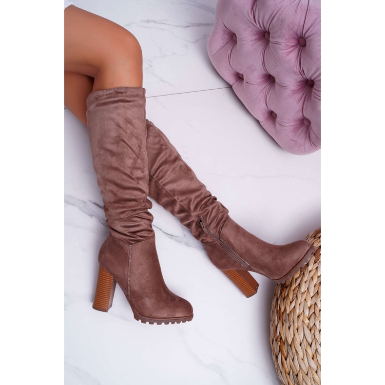 EVE Stivali Donna Con Tacco Camoscio Kaki Marion cachi 1