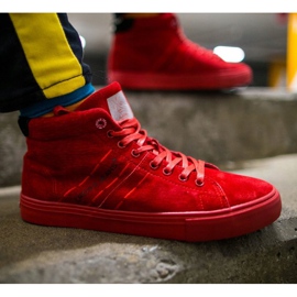 Sneakers Uomo High Cross Jeans Pelle Scamosciata Rosso EE1R4055C 1