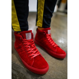 Sneakers Uomo High Cross Jeans Pelle Scamosciata Rosso EE1R4055C 2