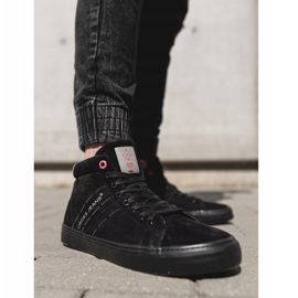 Sneakers Uomo High Cross Jeans Pelle Scamosciata Nere EE1R4057C nero 1