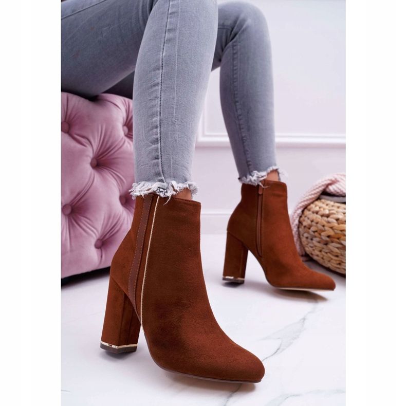 FE1 Stivali Da Donna Con Tacco Alto Camel Domeno marrone 1