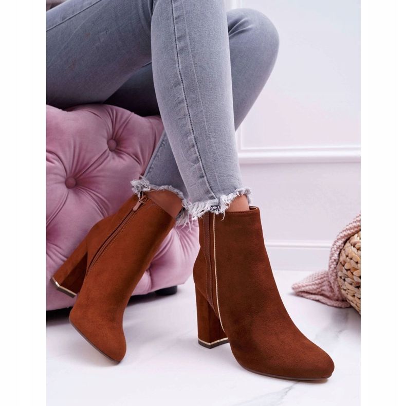 FE1 Stivali Da Donna Con Tacco Alto Camel Domeno marrone 2