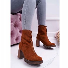 FE1 Stivali da donna con tacco alto Camel Frann marrone 1