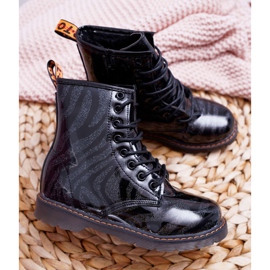 FRROCK Stivali da bambino laccati con cerniera neri Omua nero 1