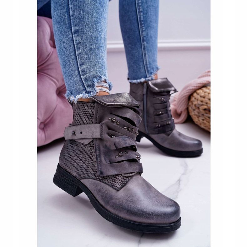 FG2 Stivali Donna Tacco Piatto Warm Grey Debra grigio 1