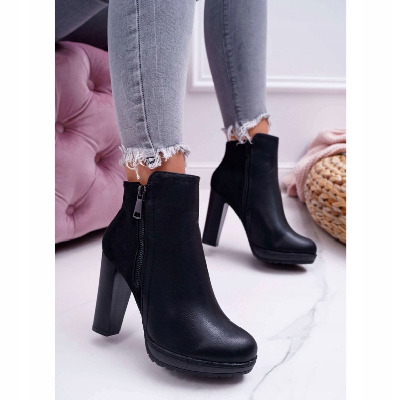 FE1 Stivali da donna Black Malma con tacco alto nero 1