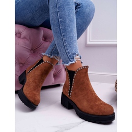 FRBS Stivaletti Chelsea Da Donna Con Cubic Zirconia Camel Sissy marrone 1