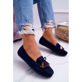 Mocassini Donna Scamosciato Blu Navy S.Barski A199 Mohabe 1