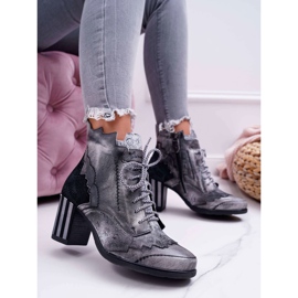 Stivali da donna in pelle Maciejka grigi 03190 grigio 1