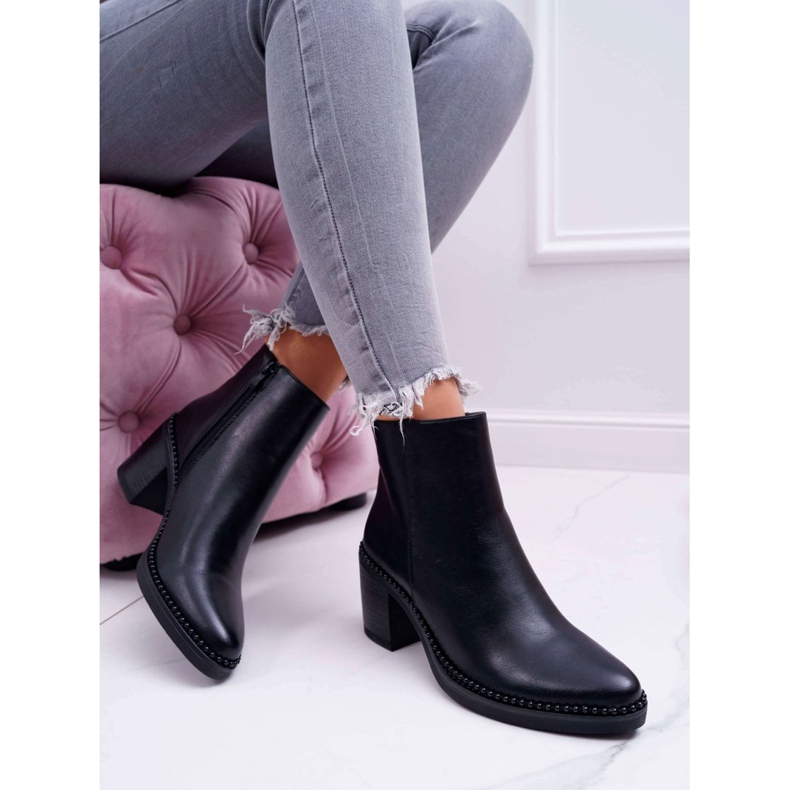 IdealDept Stivali da donna con tacco nero Duo 2