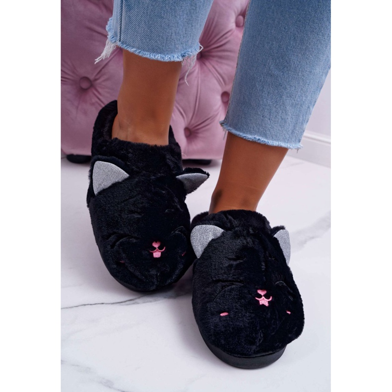 Pantofole Donna Gatti con Orecchie Nere Sleppyhead nero 2